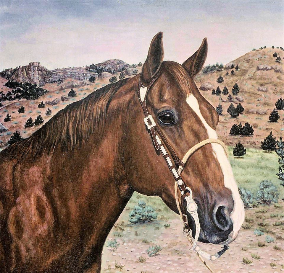Ranch horse acrylic painting by artist Paula O Murphy