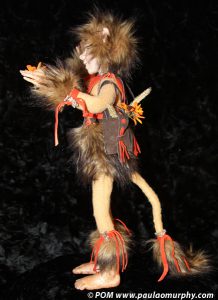 Feather, side view fae OOAK fantasy art doll