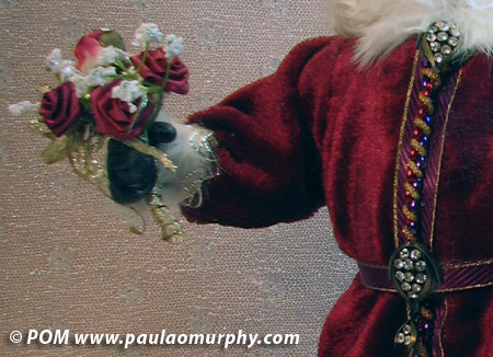 Flowers for Mrs. Claus, Santa Claus OOAK fantasy art doll