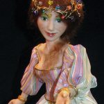 Sherry the Bird Feeder, face detail OOAK elf fantasy art doll